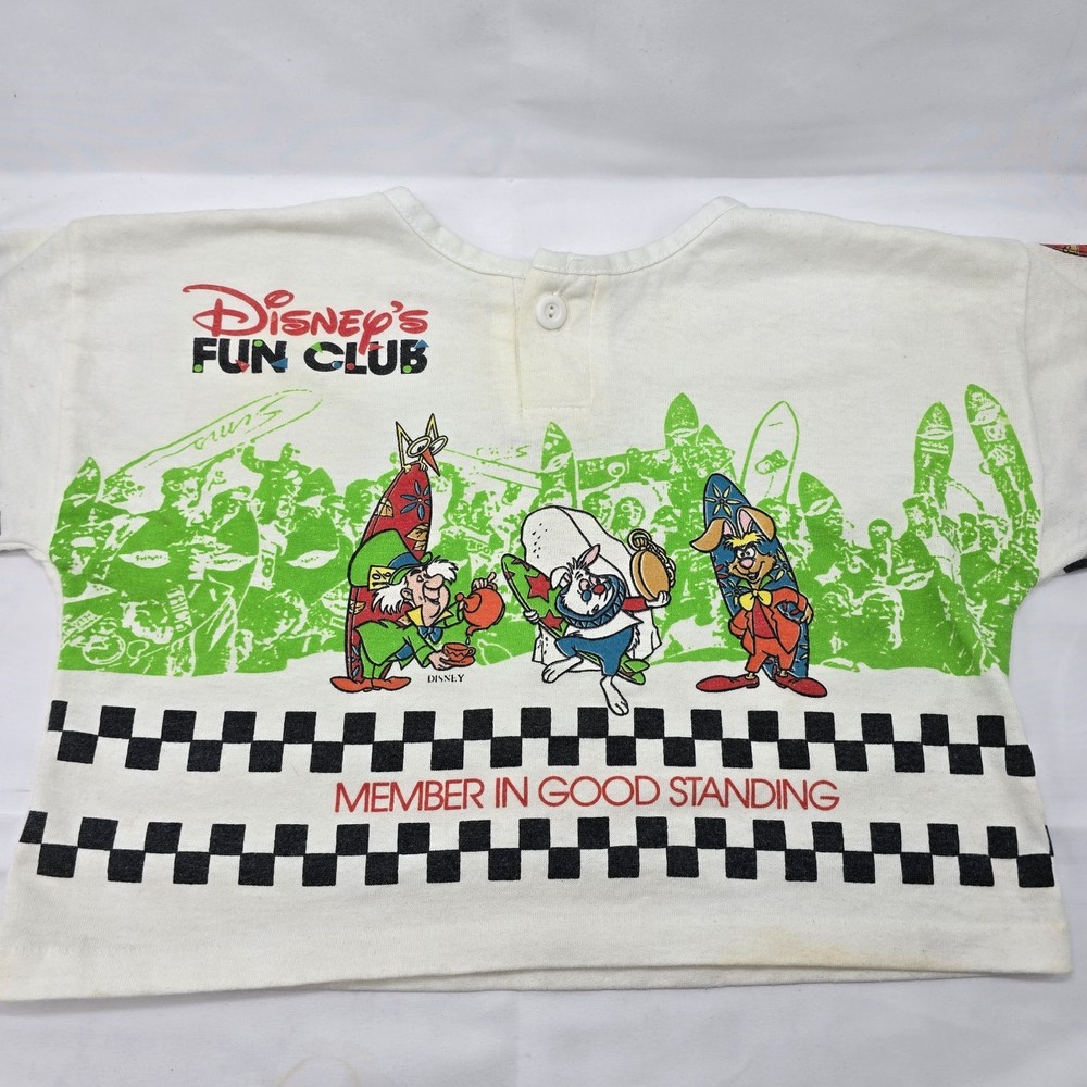Rare VTG 80s Disney Fun Club Alice In Wonderland Members T Shirt Youth Size 7