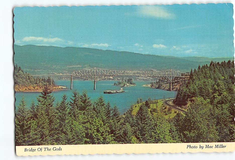 Postcard Bridge Of The Gods Cascade Locks Oregon USA