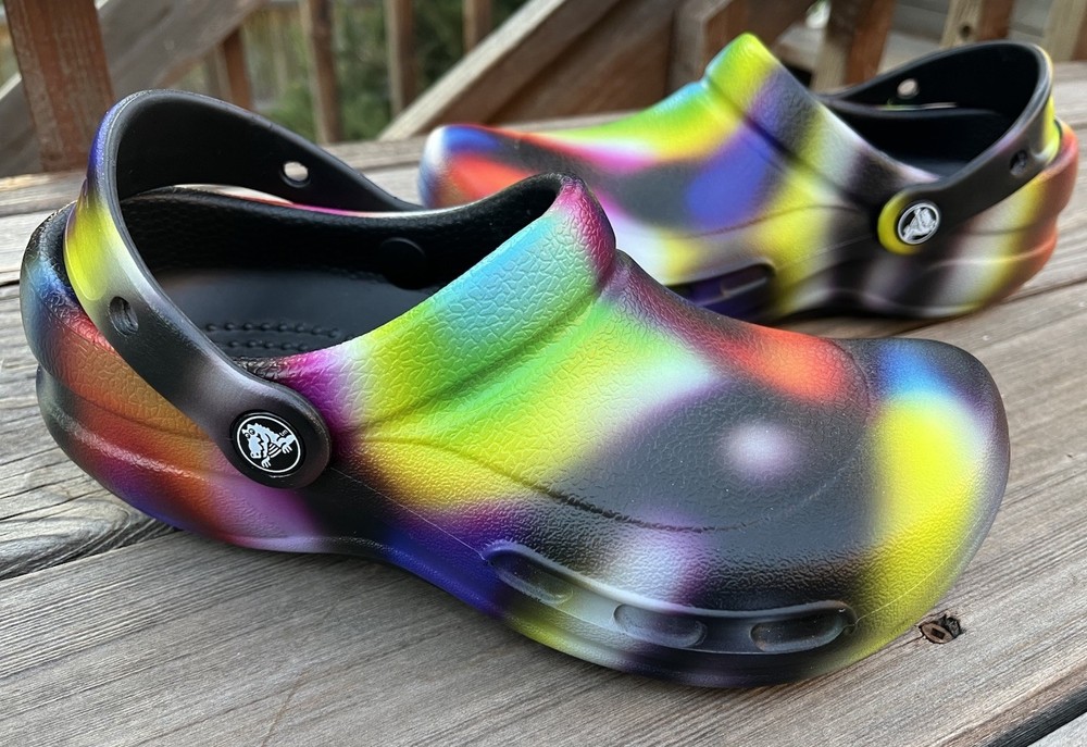 Crocs Bistro Unisex Women's 6 Men's 4 Tie Dye Clogs Slip Resistant Work