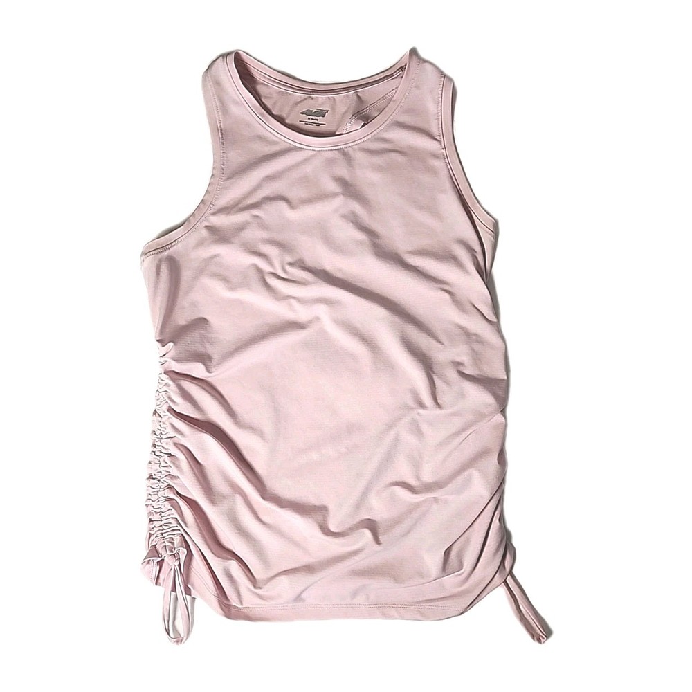 Avia Women's Medium Pink Side-Scrunch Sleeveless Athletic Racerback Tank Top