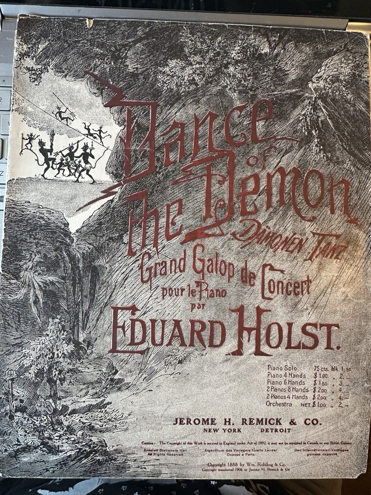 AA 1906 Halloween Themes Sheet Music DANCE OF THE DEMON by Holst