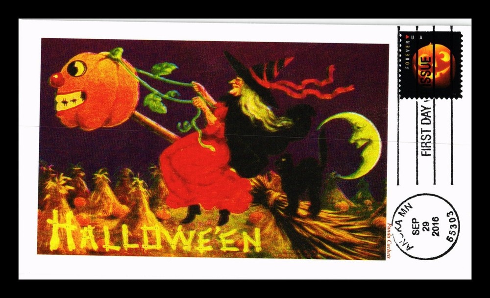 Dr Jim Stamps Us Cover Halloween Jack O Lanterns First Day Issue Panda Cachet