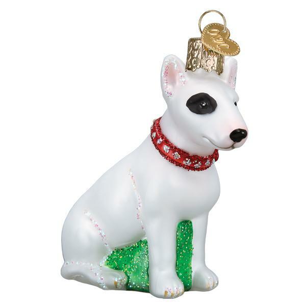 Bull Terrier Dog Ornament Old World Christmas New with Gift Box