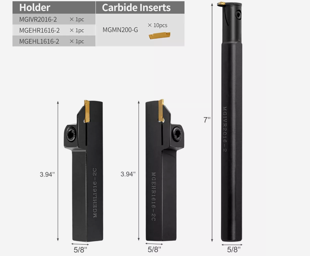 16pcs set -3PCS 16mm Lathe Grooving Holder Turning Holder with 10pcs MGMN200