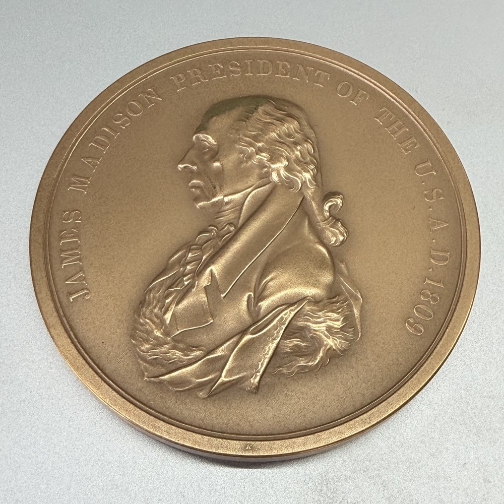President James Madison U.S. Mint Presidential 7.7oz Bronze Medal 3” box 726551