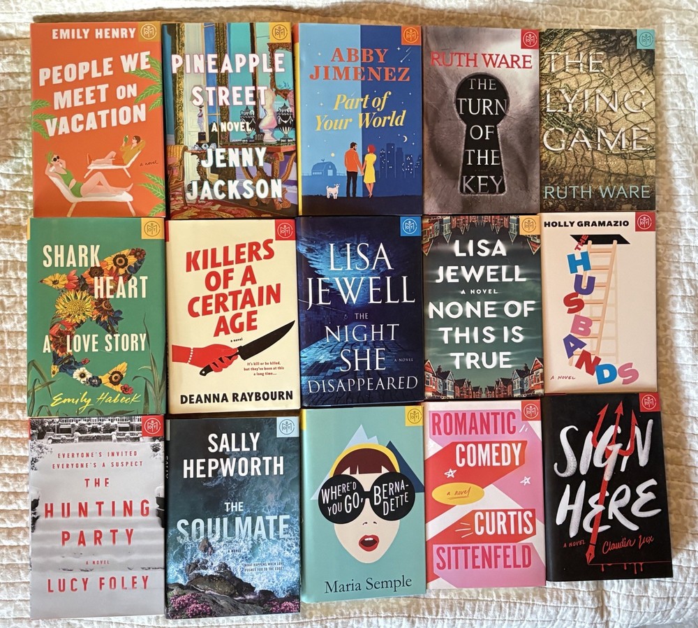 Book of the Month Lot 15 Hardcover Novels BOTM Fiction Mixed Genres