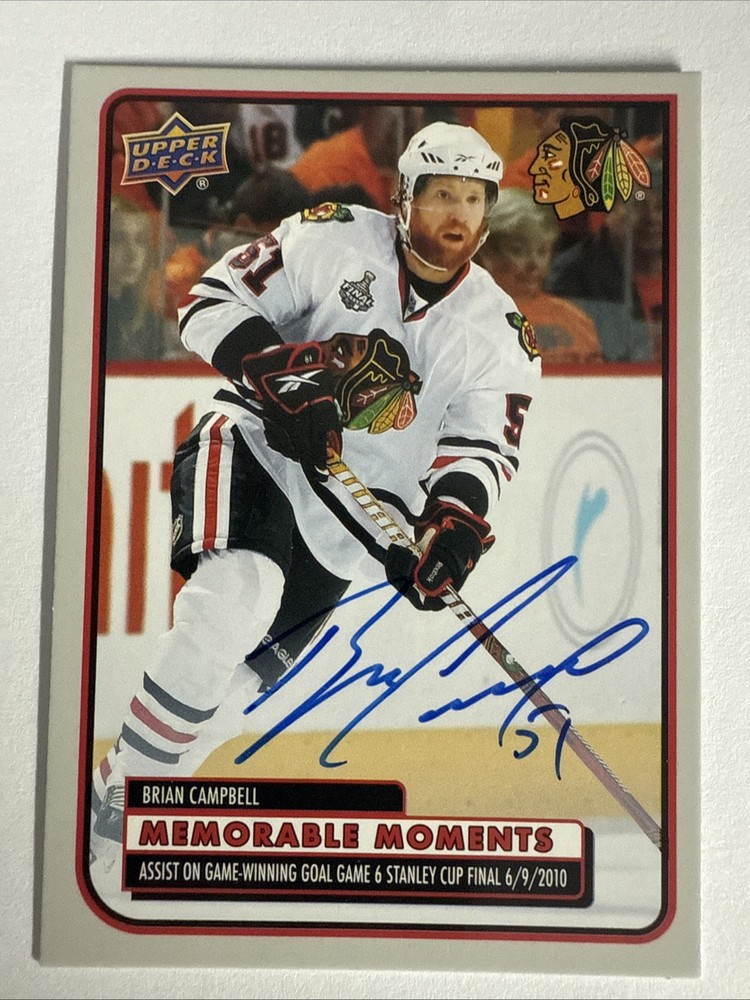 2025-26 Blackhawks Centennial #MM-31 Brian Campbell Memorable Moments Auto NM