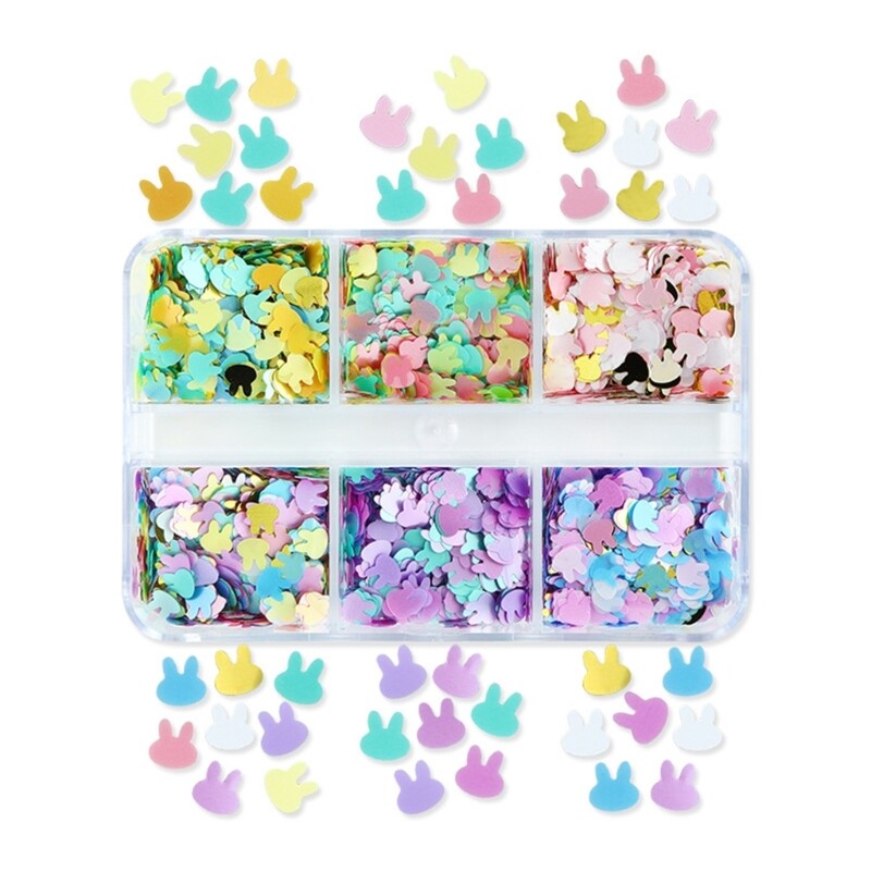 Rabbit Glitter Sequins,Colorful Bunny Resin Mold Fillers for DIY