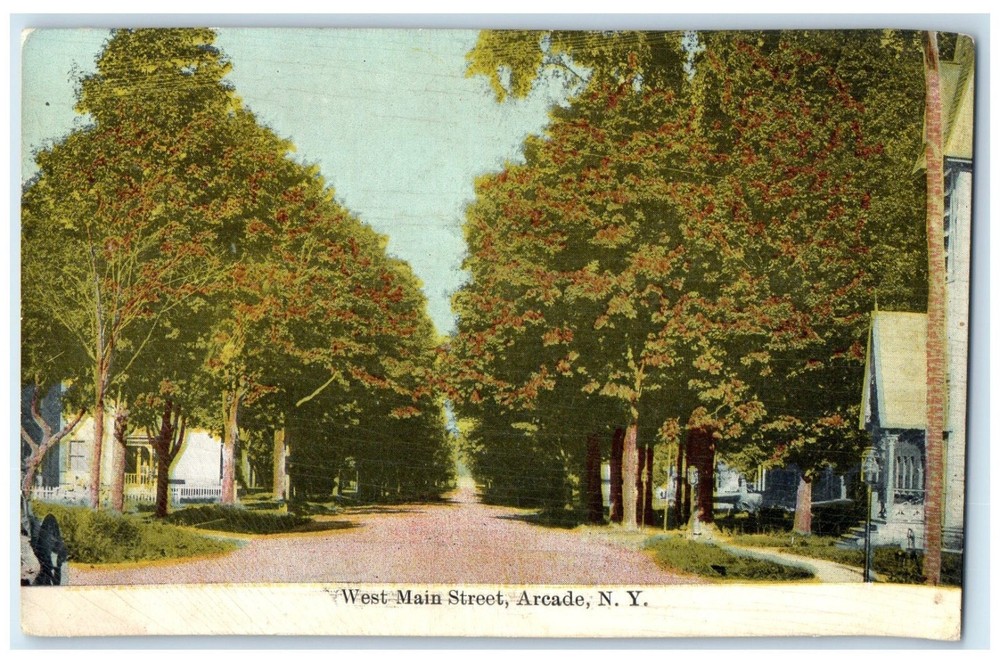 Arcade New York NY Postcard West Main Street Exterior Road c1910 Vintage Antique