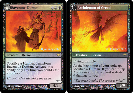 Pre-Release Promos - Ravenous Demon // Archdemon of Greed - Foil - Prerelease Pr