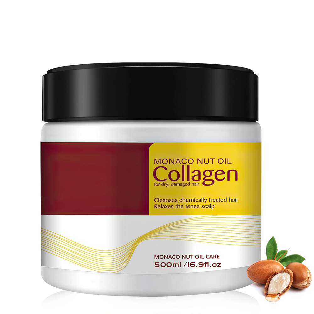 Collagen Hair Mask, Argan Oil Hair Mask Serum - Deep Repair & Conditioning for D