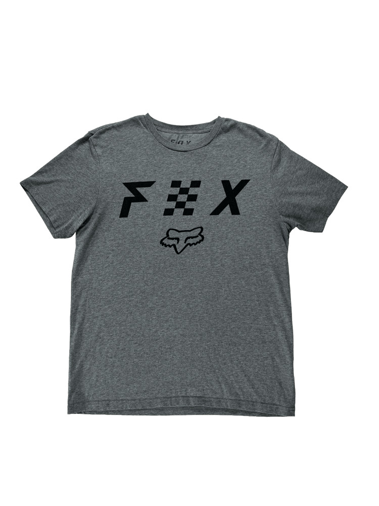 Fox Racing Checkered Graphic Tee Heather Charcoal Men’s Medium