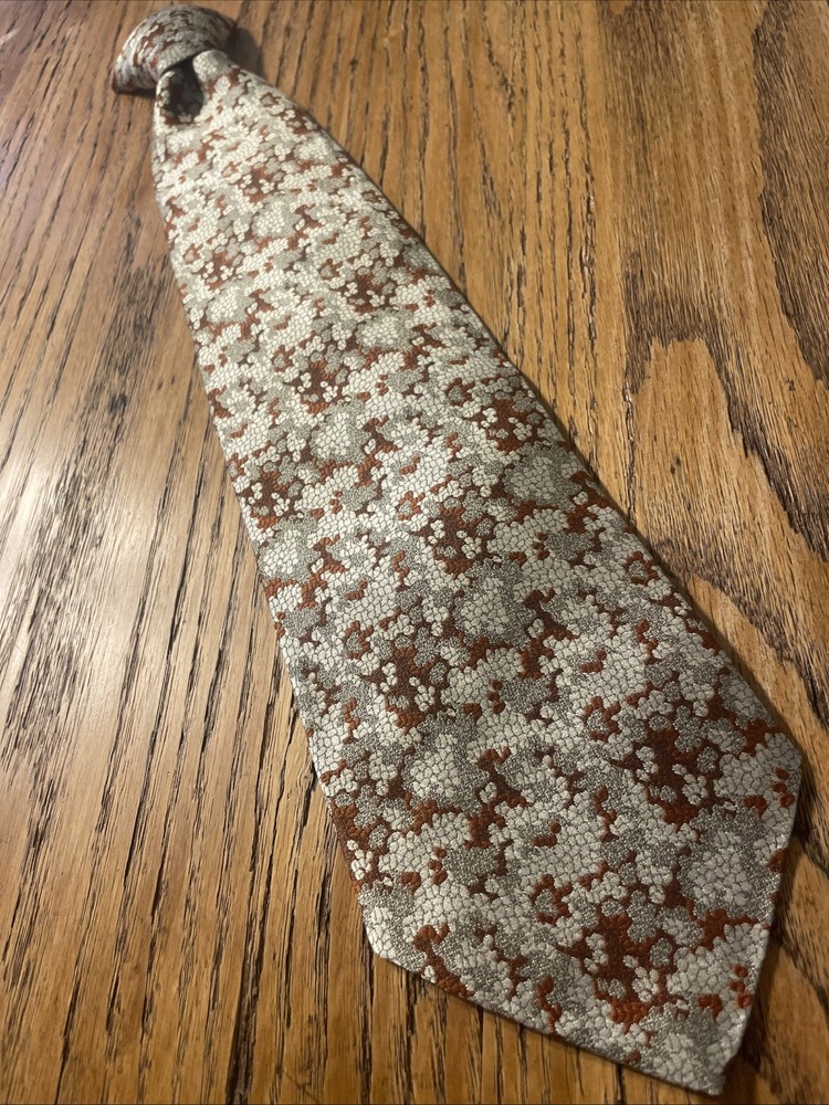 Vintage 60s 70s Sears Polyester Clip On Wide Tie Mod Disco Abstract Geometric