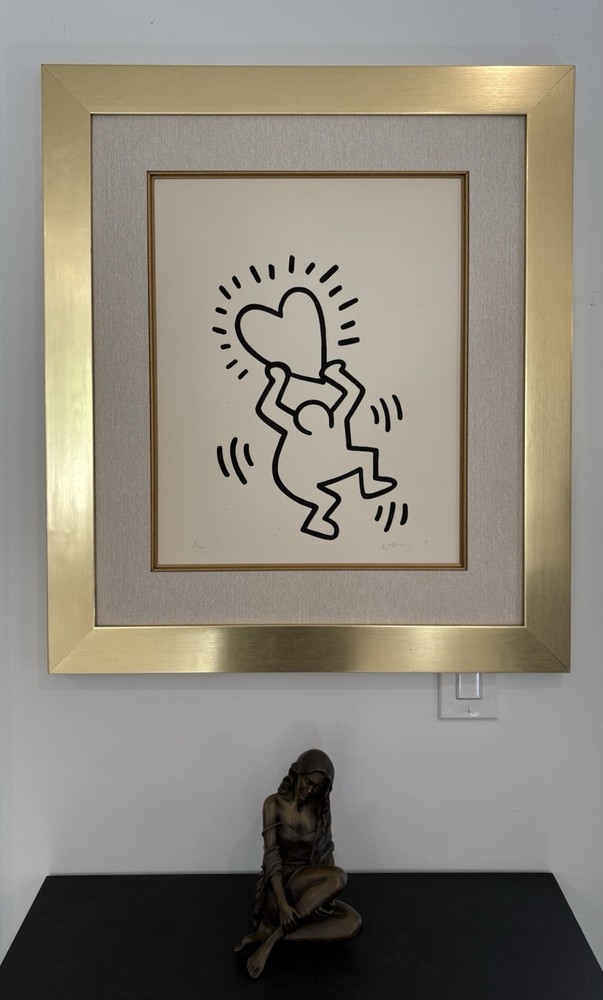 Keith Haring  1928-1987 lithograph Sold in the Style of. Hand signed, Framed