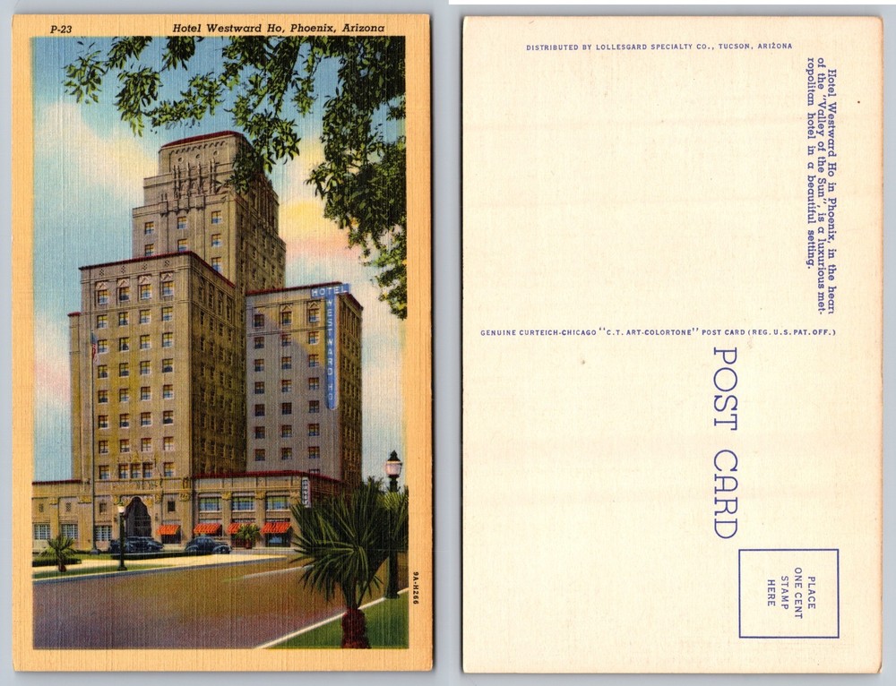 Hotel Westward Ho Phoenix Arizona Postcard