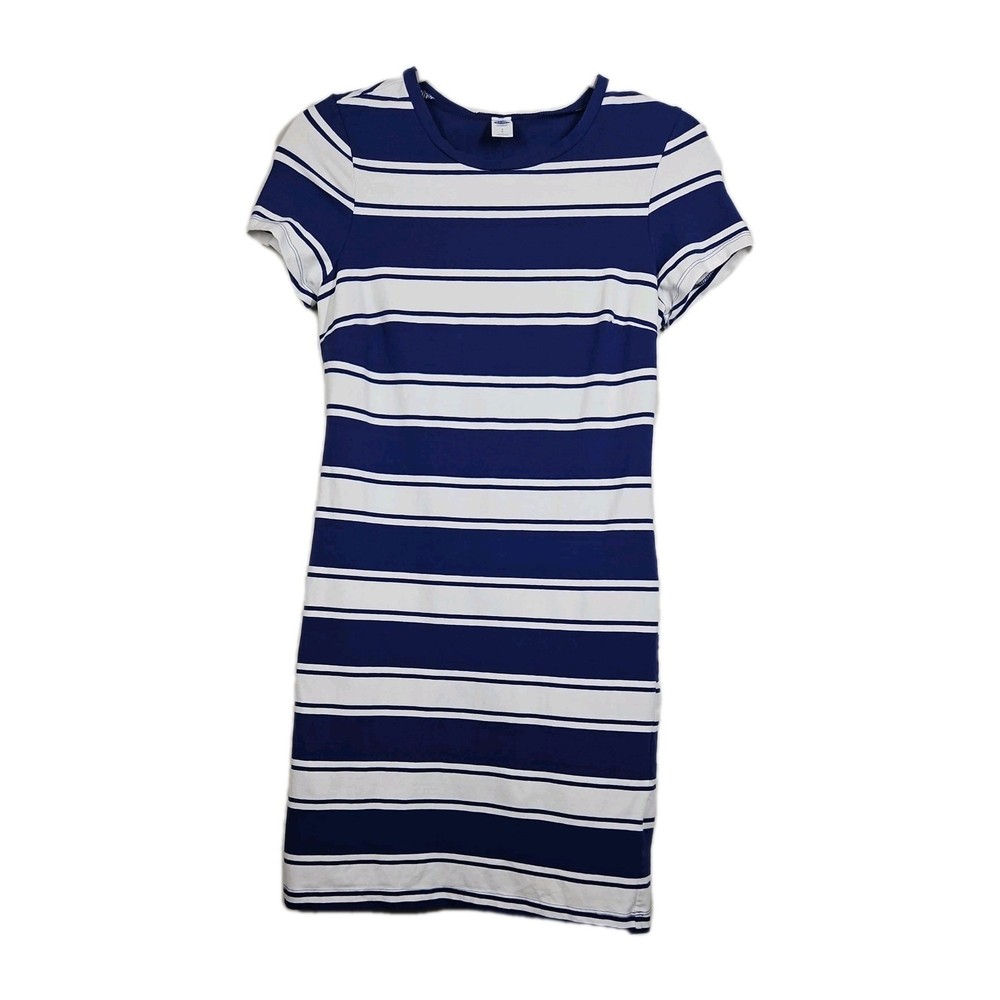 Old Navy Women's Navy White Striped Short Sleeve Pullover T-Shirt Dress Size S