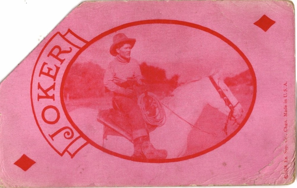 Un-named Cowboy Diamond W-403, Western Stars Exhibit Playing Cards, 1928 Premium