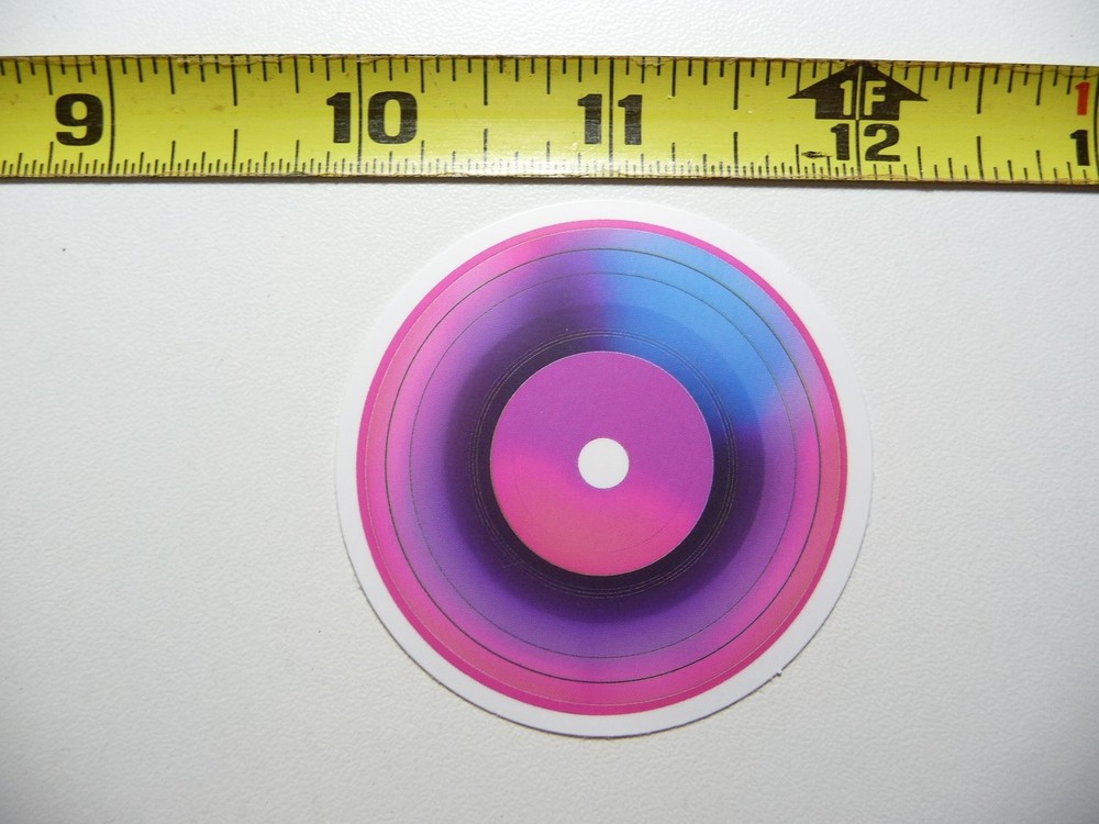 Vinyl Record Style Sticker Decal LP DJ Blank Music Concert Ready  