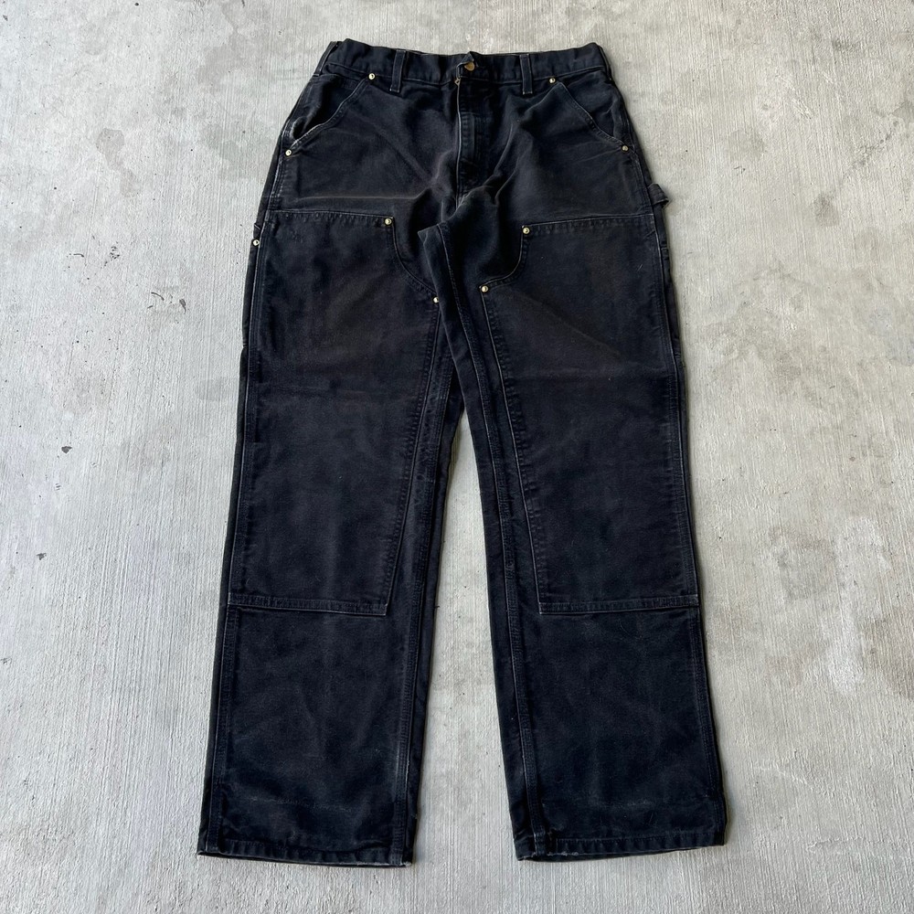 Carhartt black double knee work wear carpenter pants 32x32