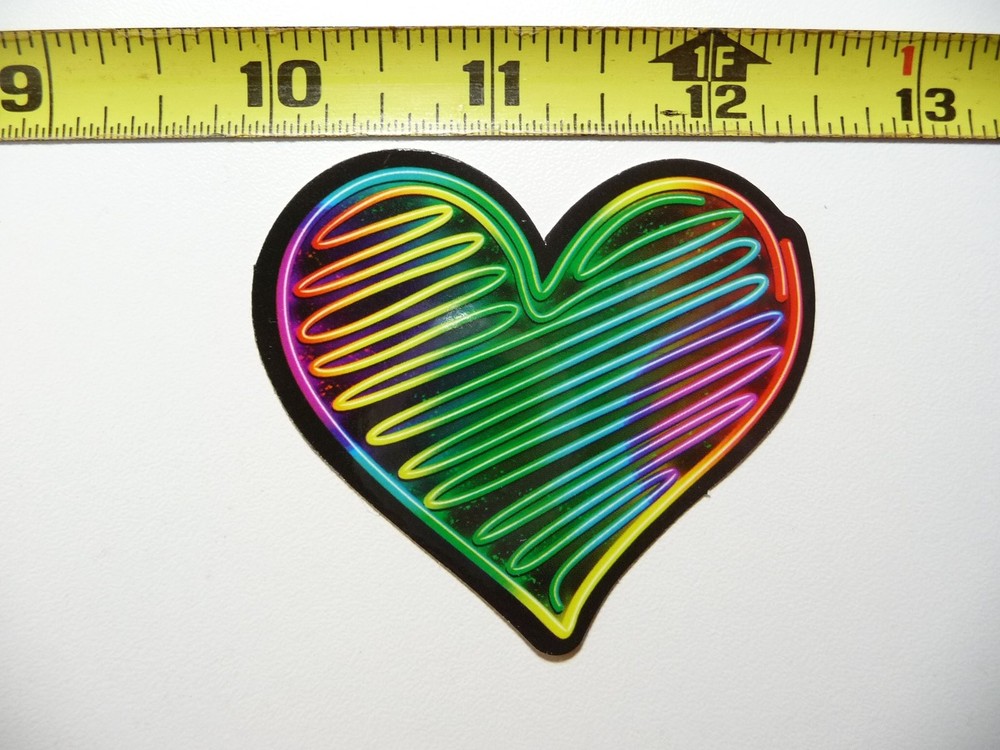 Colorful Heart Neon Sticker Decal for Fun Decor