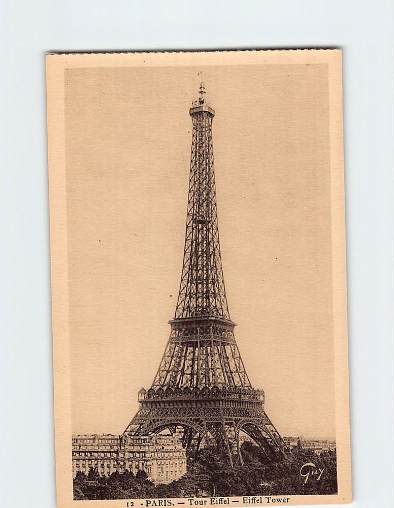 Postcard Eiffel Tower Paris France