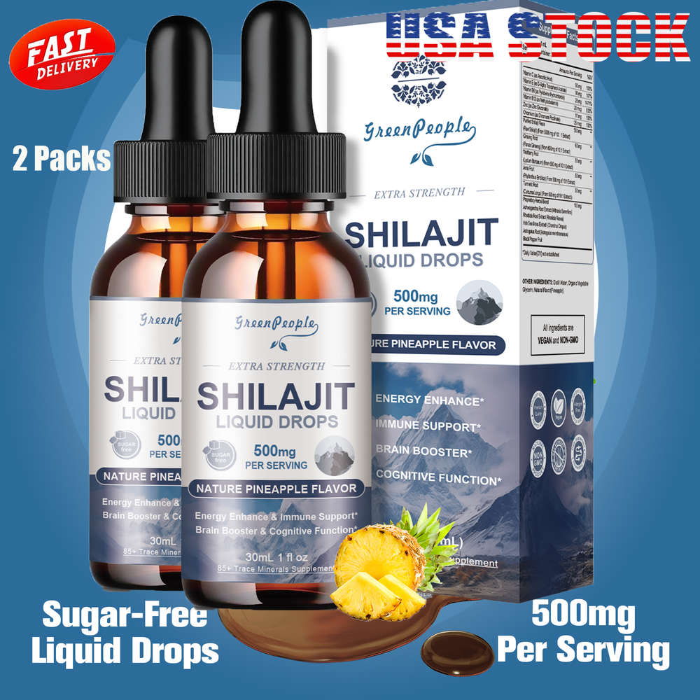 Himalayan Shilajit Fulvic Acid Extract Drops Organic Herbal Supplement 2x30ml