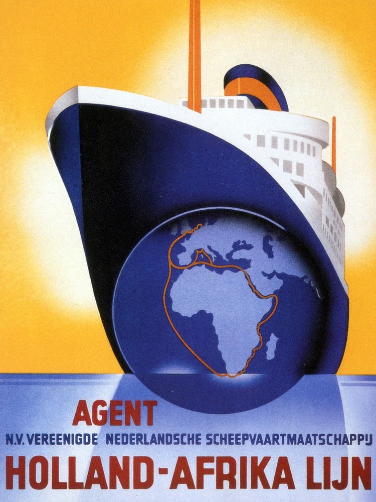 Decor Holland-Africa Cruise Ship Poster. Graphic Art Design. Home Wall Art. 2100