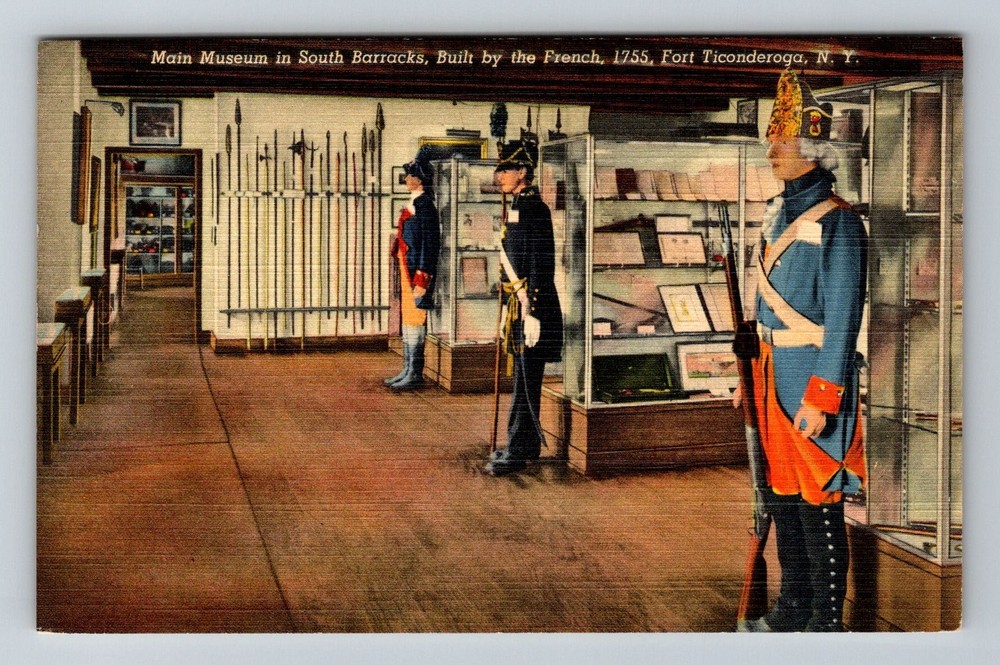 Ticonderoga, NY-New York Fort Ticonderoga Museum South Barracks Vintage Postcard