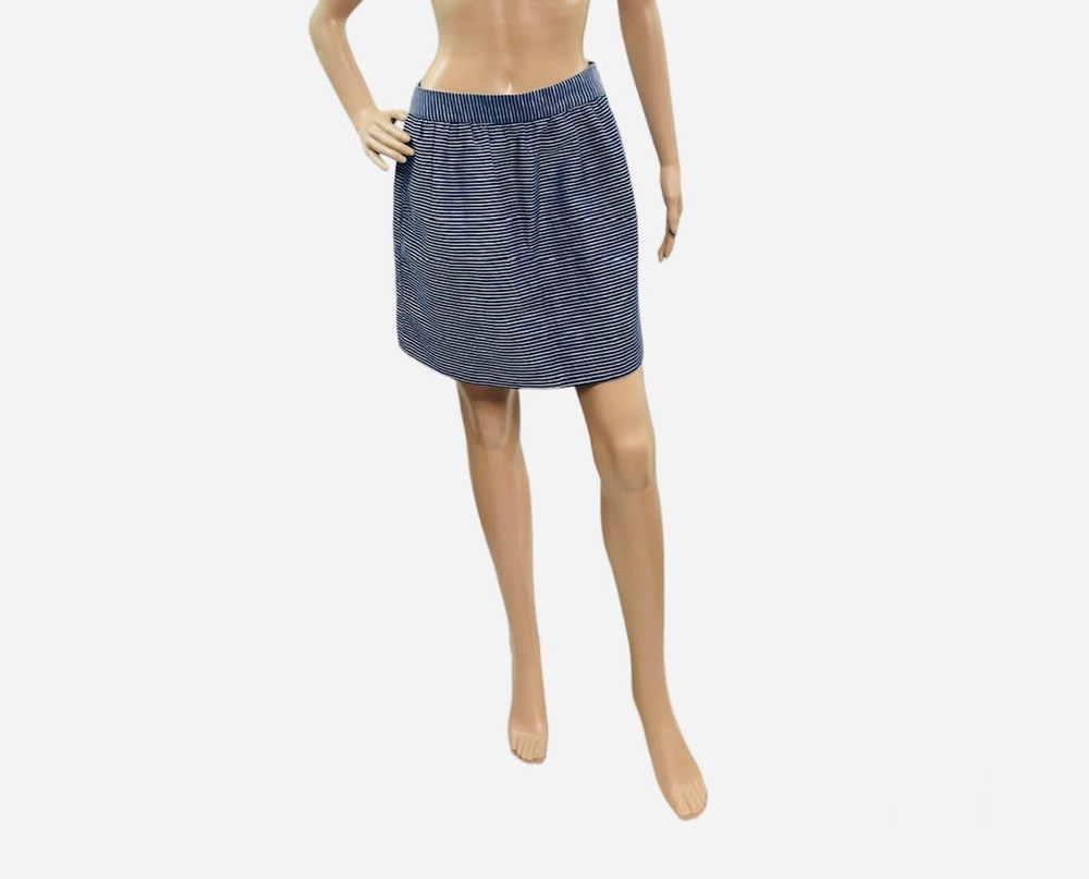 Banana Republic Womens Size 2 Blue & White Striped A-Line Mini Skirt