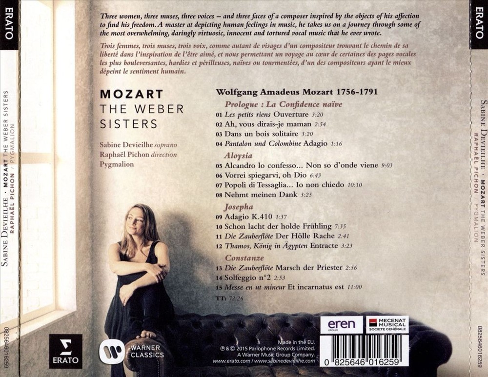 Sabine Devieilhe / Raphaël Pichon / Pygmalion Mozart: The Weber Sisters New Cd