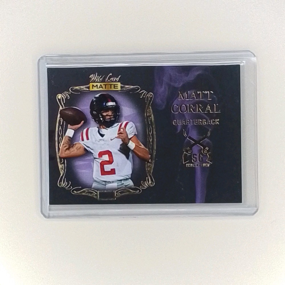 2022 Wild Card MATTE - Smoking Guns Matt Corral #SG-7 Black-Purple Smoke (RC)