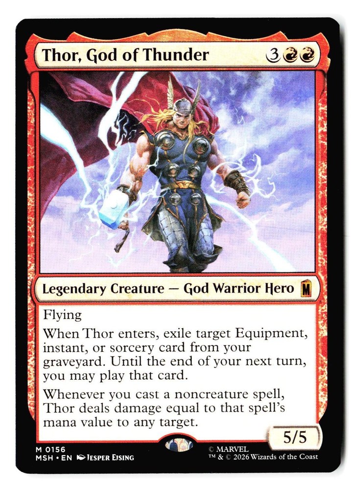 Thor, God of Thunder 156 Mythic Marvel Super Heroes Magic: The Gathering