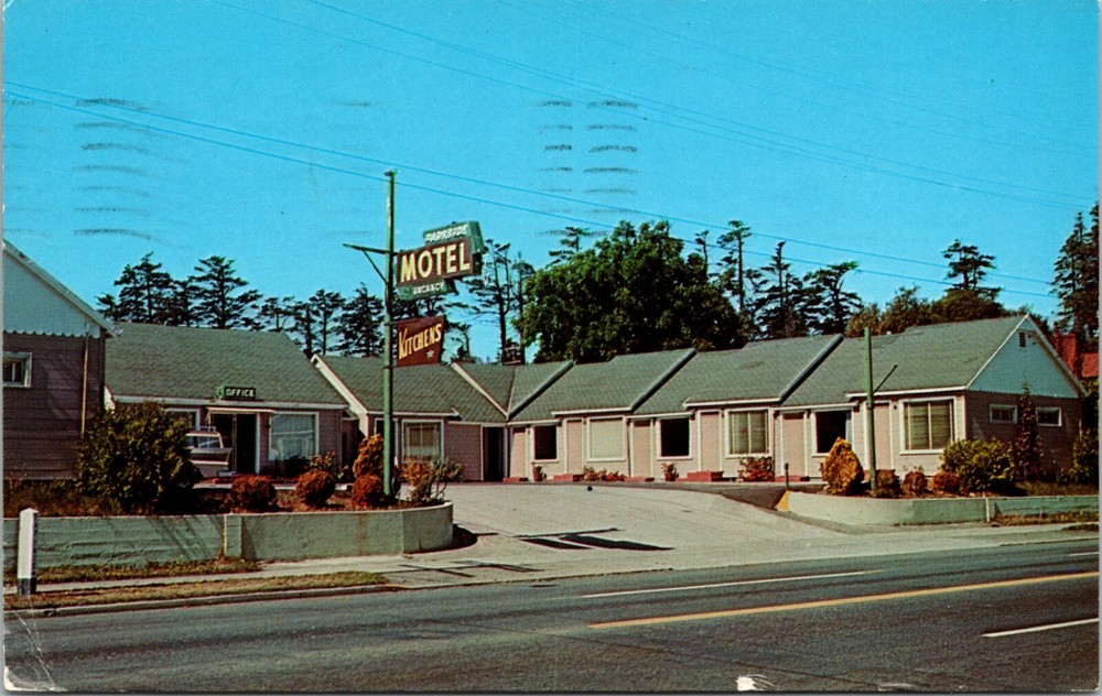 Parkside Motel Sherman Ave North Bend Oregon Vintage Postcard