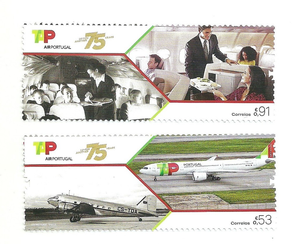 Portugal 2020 - 75 Years TAP Air Portugal stamps set MNH