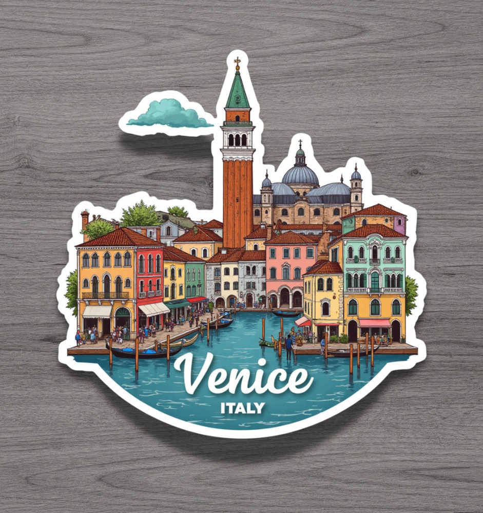 Venice Italy Fridge Magnet or Laptop Sticker