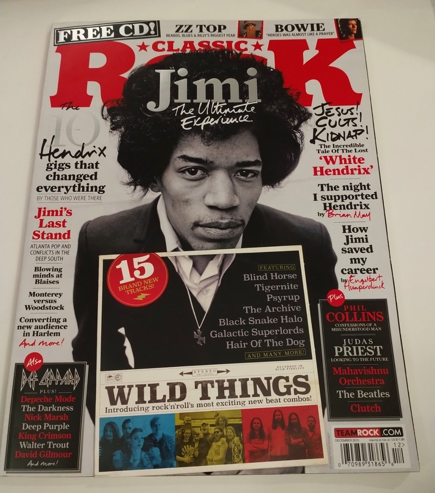 Classic Rock Magazine Jimi Hendrix The Ultimate Experience Plus CD December 2015