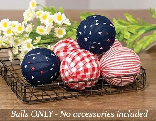 6 Patriotic Americana Rag Balls ONLY - 2.5