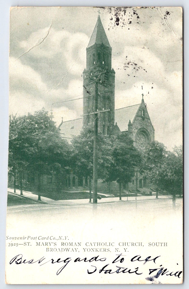 Yonkers New York St. Mary's Roman Catholic Church Religious Building Tower 1905