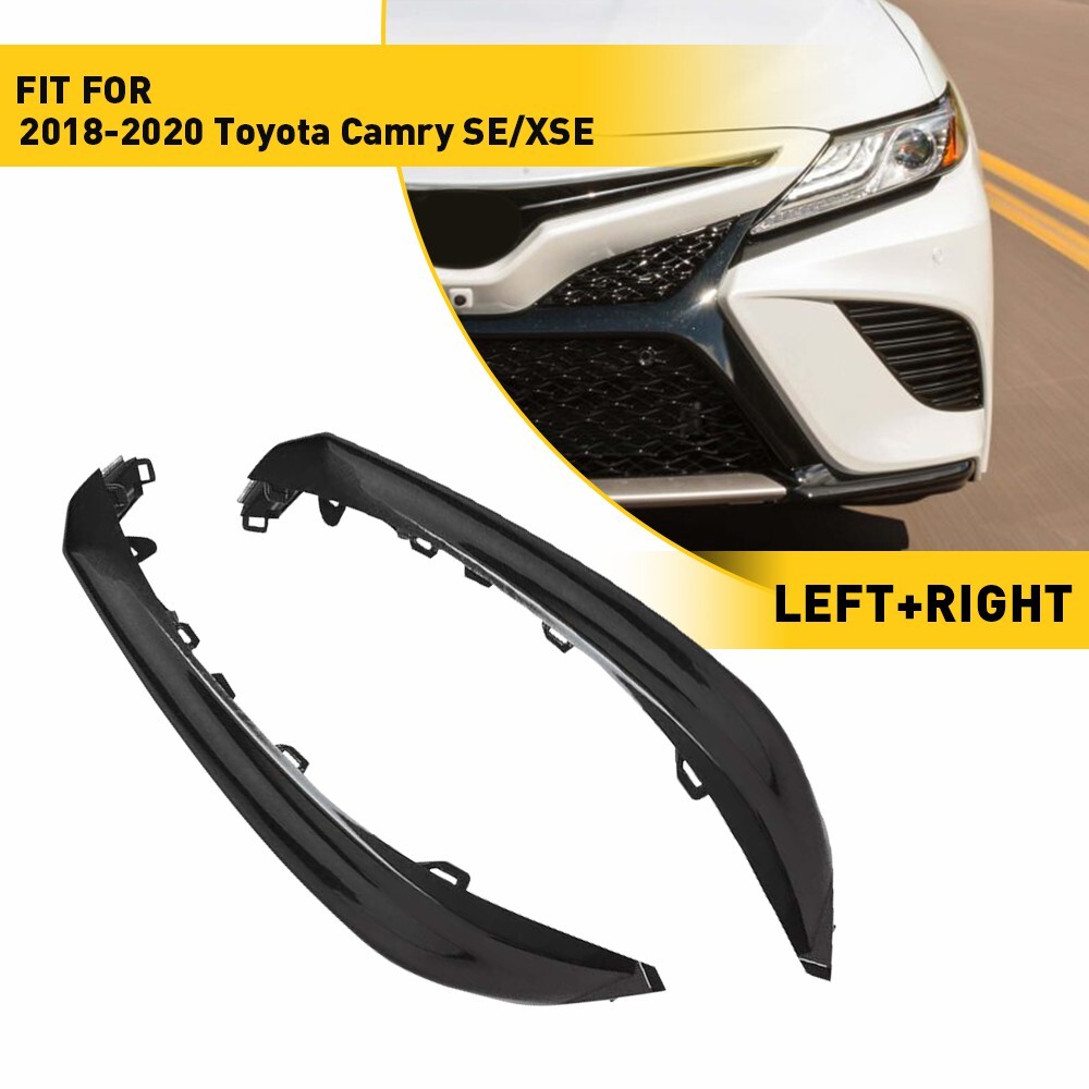 2Pcs Front Molding Trim For TOYOTA Camry Bumper Lower Grille SE XSE 2018-2020