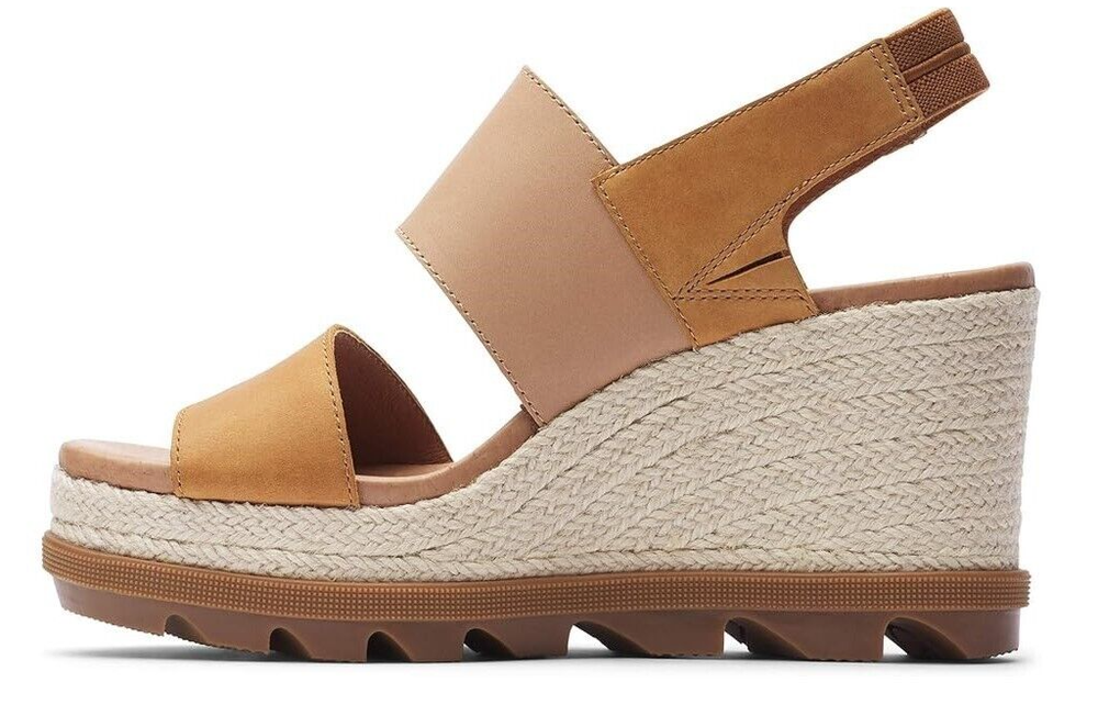 SOREL Joanie II Camel Brown Leather Slingback Sandals Size 10