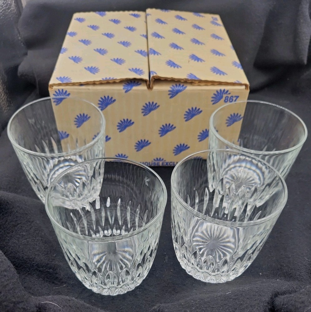 Princess House Royal Highlights #867 Glass Tumbler Lead Crystal Lowball Set of 4