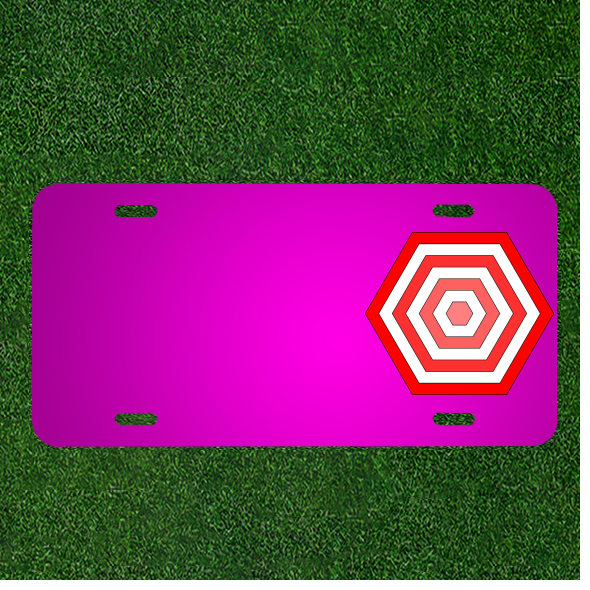 Create Your Custom Hexagon Red Car License Plate with Personalized Names