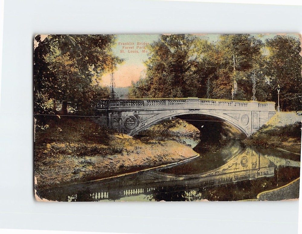 Postcard Franklin Bridge Forest Park St. Louis Missouri USA