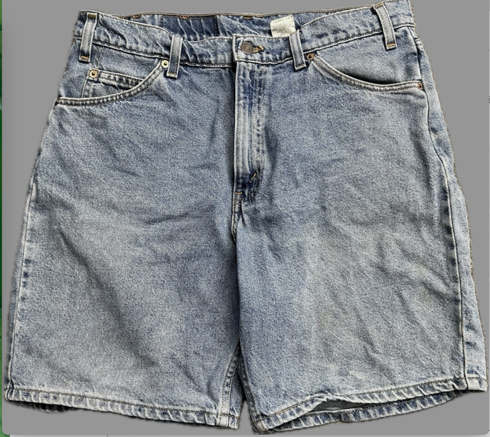 VTG Y2K LEVI'S JEANS 550 Relaxed Fit DENIM SHORTS Stonewashed Light Blue SZ 34