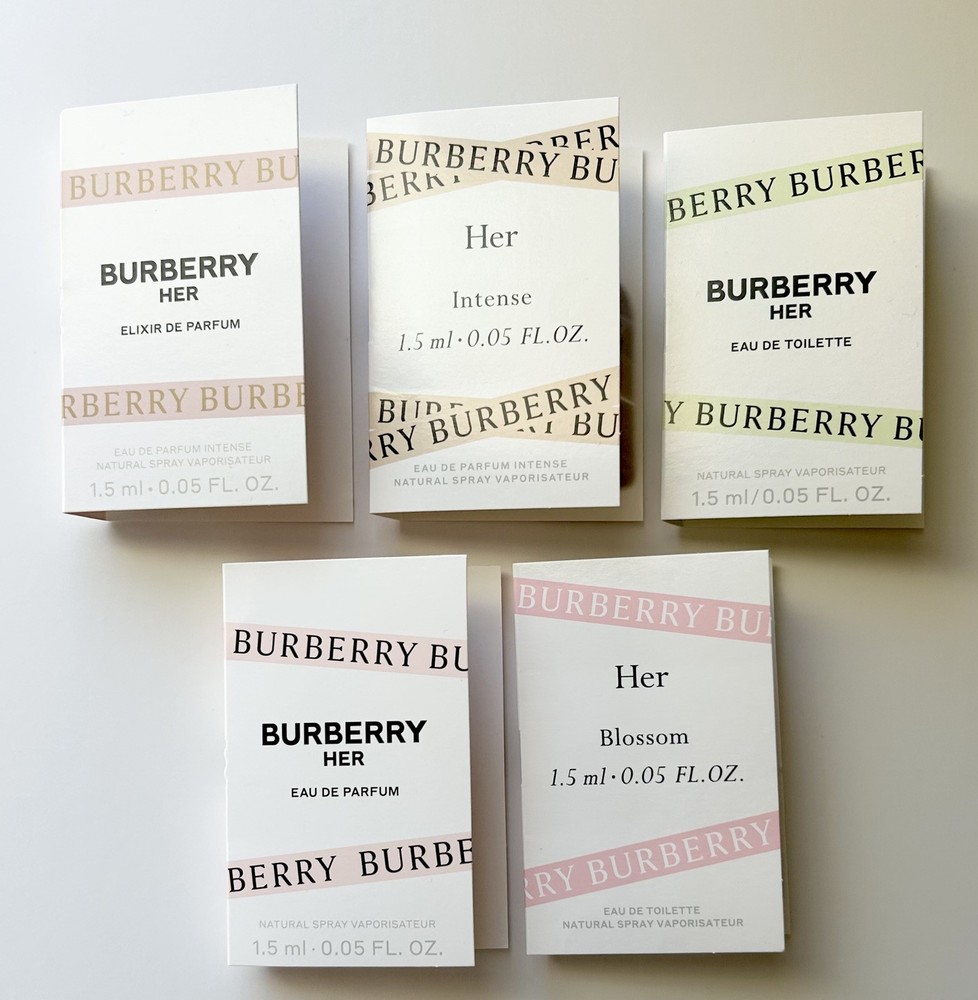 Burberry Her Perfume Collection For Women Sample Spray 5pc Set