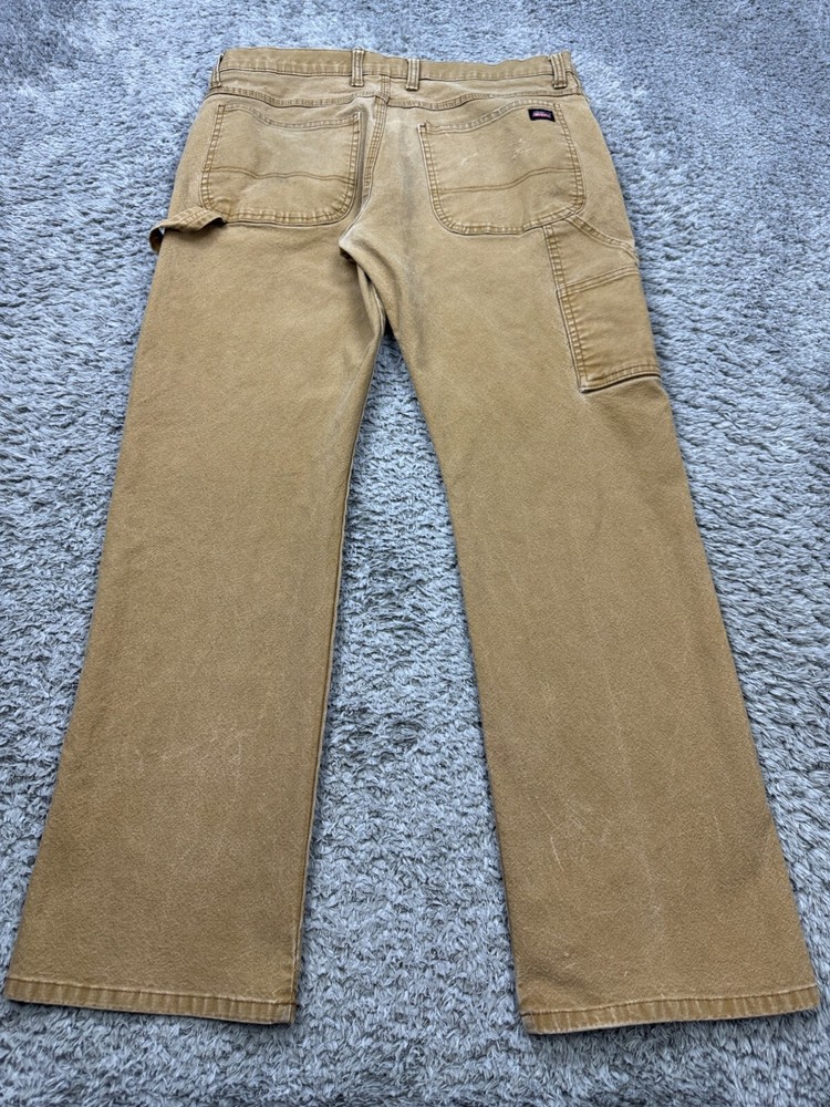 Vtg 90s Dickies Relaxed Fit Carpenter Work Pants Men 34x32 Brown Duck Canvas