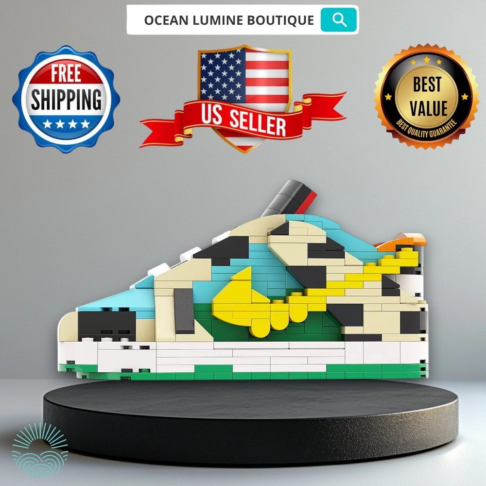 SB Chunky Dunky Sneaker Building Bricks, Matching Key Chain, Puzzles Blocks Toy