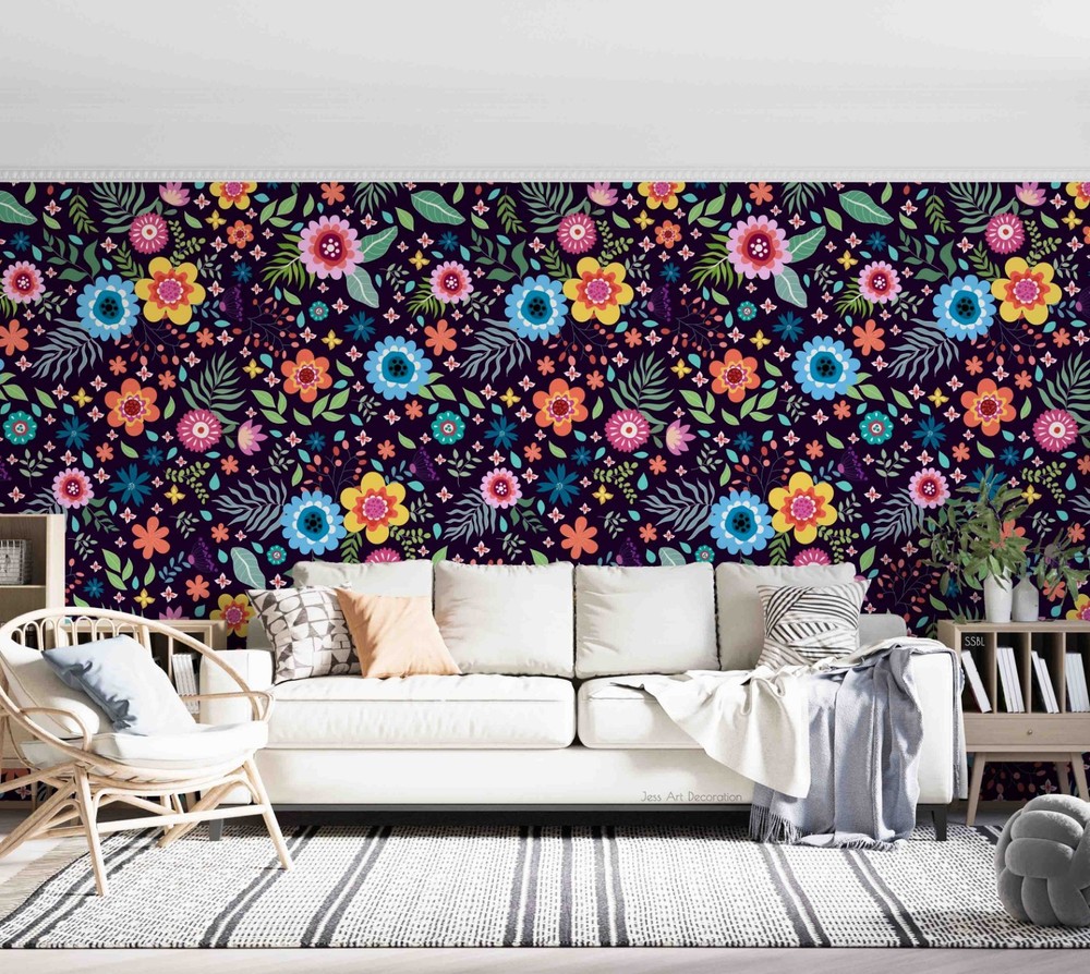 3D Baroque Style Flowers Pattern Wall Murals Wallpaper Murals Wall Sticker 45