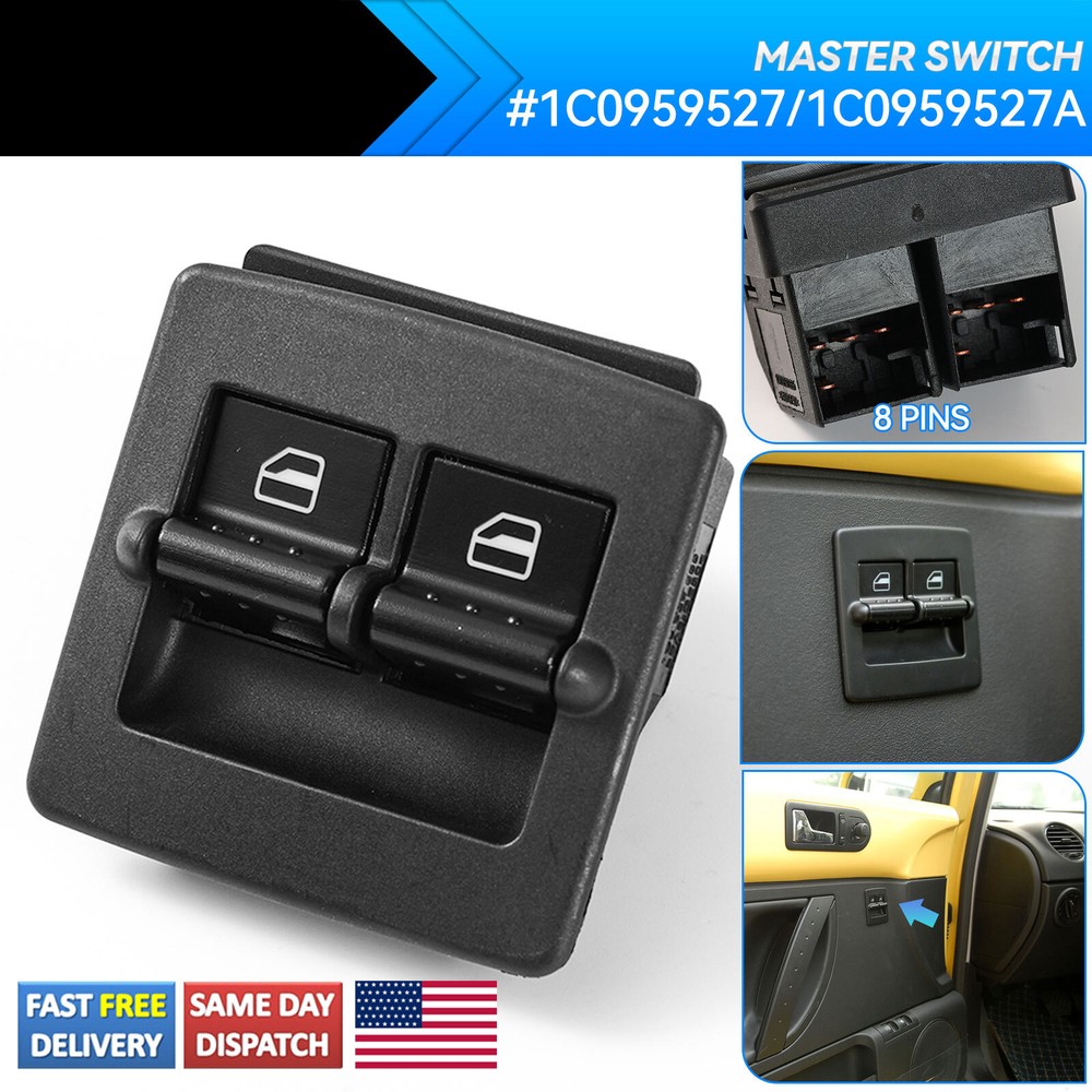 Driver Side Master Window Switch Fit For VW Beetle 1998-2010 1C0959527 1C0959855