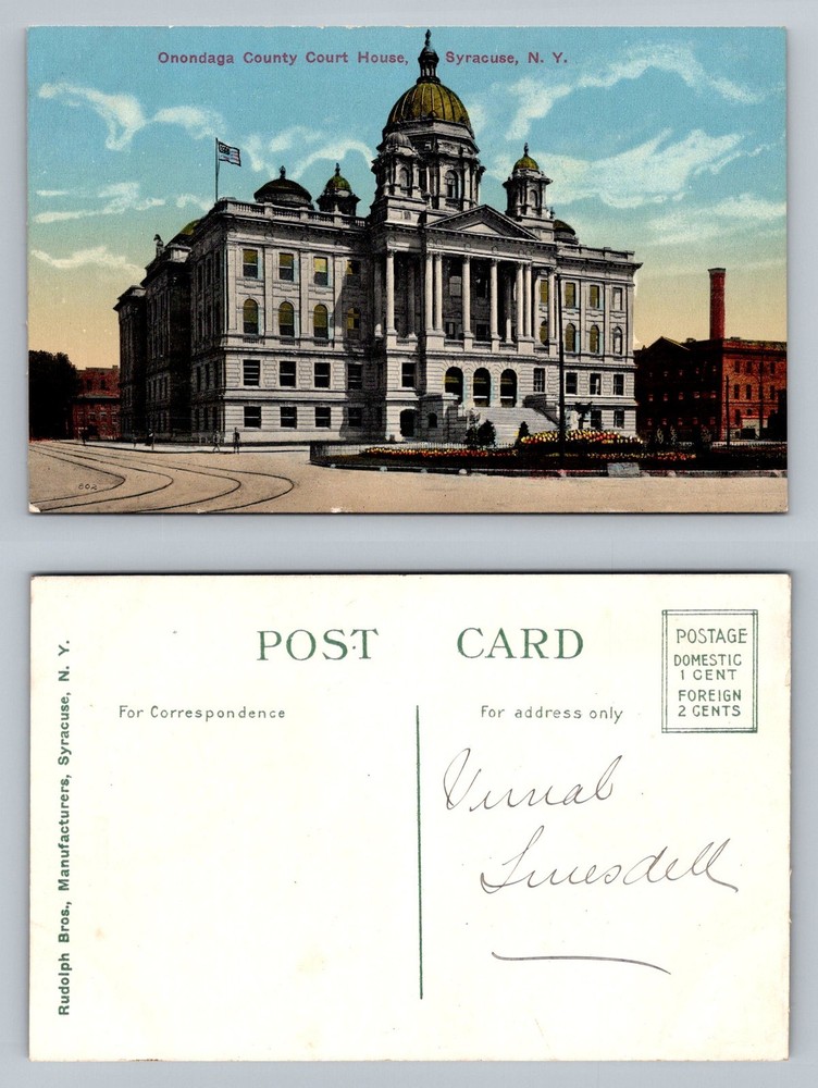 Syracuse, NY-New York, Onondaga County Courthouse PC Vintage Postcard